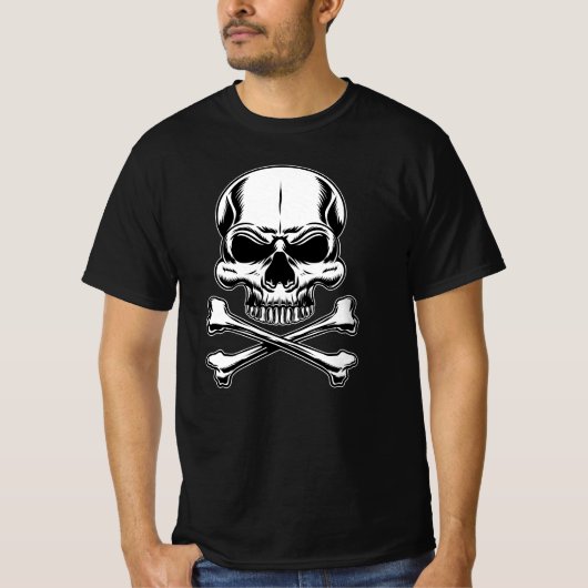 Pirate thema Partij Volwassen Schip Schedel T-shirt (Voorkant)