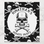 Pirate thema Partij Volwassen Schip Schedel Wijn Etiket (Enkel label)