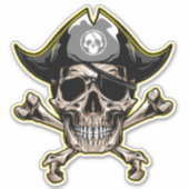 pirate thema party adult Cross Botten Sticker (Voorkant)