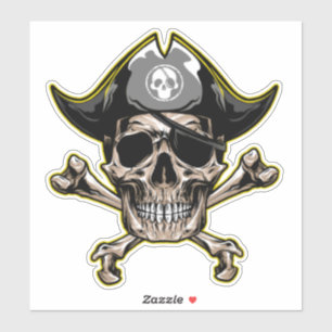 pirate thema party adult Cross Botten Sticker