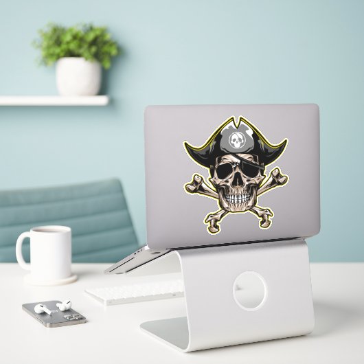 pirate thema party adult Cross Botten Sticker (Laptop op bureau)