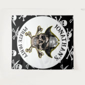 Pirate thema Party Adult Skull.Botten Achtergrond Wandkleed (Voorkant (horizontaal))