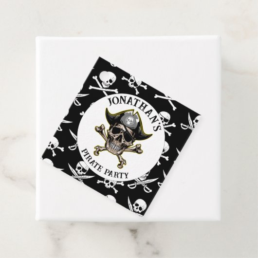 Pirate thema Party Adult Skull Gift Label (In situ)