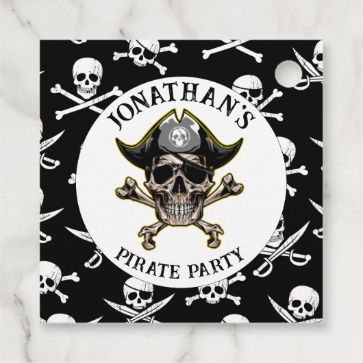 Pirate thema Party Adult Skull Gift Label (Achterkant)