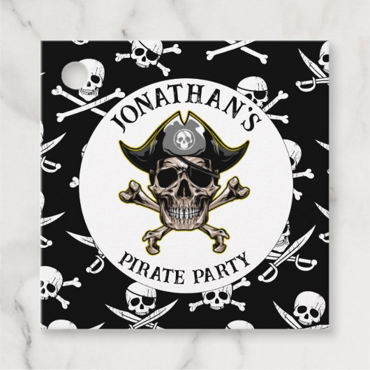 Pirate thema Party Adult Skull Gift Label (Voorkant)