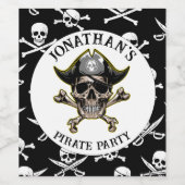 Pirate thema Party Adult Skull Gift Label Wijn Etiket (Enkel label)