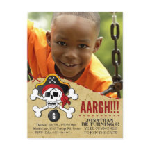 Pirate Thema Party Uitnodiging voor Kinderen