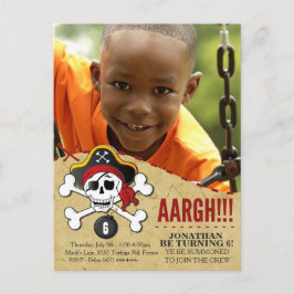 Pirate Thema Party Uitnodiging voor Kinderen Briefkaart