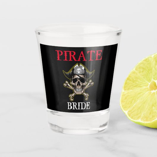 Pirate thema Party Volwassen BRUID Shot Glas (Voorkant)