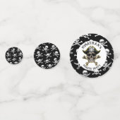 Pirate thema Party Volwassen schedel Cross Botten Confetti (Achterkanten)