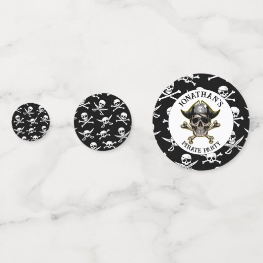 Pirate thema Party Volwassen schedel Cross Botten Confetti (Achterkanten)