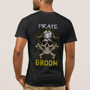 Pirate thema Party volwassen schedel GROOM T-shirt