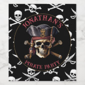 Pirate thema Party Volwassen schip Kapitein Skull  Wijn Etiket (Enkel label)