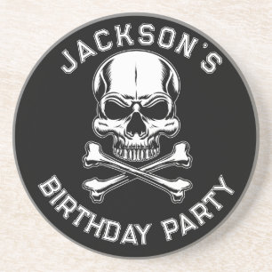Pirate thema Party Volwassen Schip Schedel Zwart Zandsteen Onderzetter
