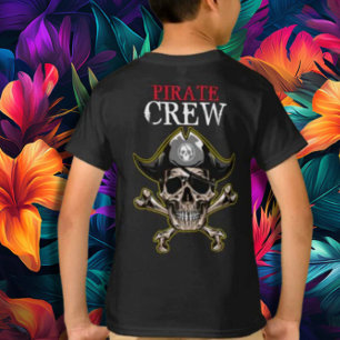 Pirate thema Party Volwassen sKULL Crew2 T-shirt