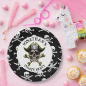 Pirate thema Party Volwassen Skull.Cross Botten Papieren Bordje (Feest)