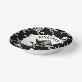 Pirate thema Party Volwassen Skull.Cross Botten Papieren Kommen (Gebogen)