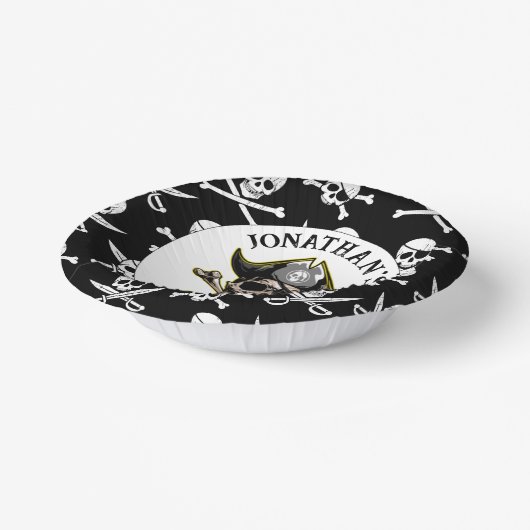 Pirate thema Party Volwassen Skull.Cross Botten Papieren Kommen (Gebogen)