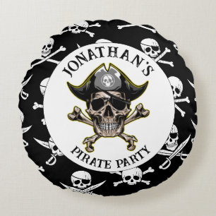 Pirate thema Party Volwassen Skull.Cross Botten Rond Kussen