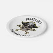 Pirate thema party volwassen VERJAARDAG WIT Papieren Bordje (Gekanteld)