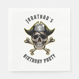 Pirate thema party volwassen VERJAARDAG WIT Servet