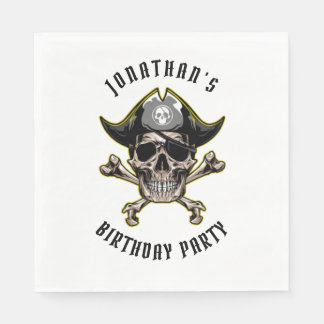 Pirate thema party volwassen VERJAARDAG WIT Servet