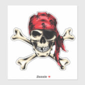 Pirate thema Party Volwassen Zoute Pirate Skull Sticker (Vel)