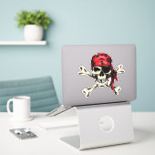 Pirate thema Party Volwassen Zoute Pirate Skull Sticker (Laptop op bureau)
