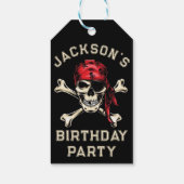 Pirate thema Party Volwassen Zoute Pirate Skull Zw Cadeaulabel (Achterkant)
