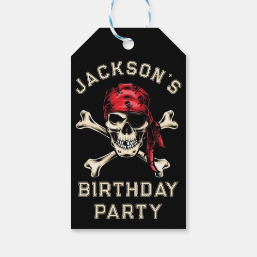 Pirate thema Party Volwassen Zoute Pirate Skull Zw Cadeaulabel (Achterkant)