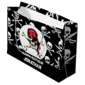 Pirate thema Party Volwassen Zoute Piraten Schedel Groot Cadeauzakje (Voorkant Gekanteld)