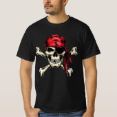 Pirate thema Party Volwassen Zoute Piraten Schedel T-shirt (Voorkant)