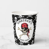 Pirate thema Party Volwassen zoute schedel Papieren Bekers (Achterkant)
