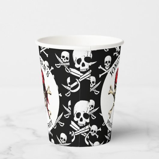 Pirate thema Party Volwassen zoute schedel Papieren Bekers (Rechts)