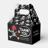Pirate thema Party Volwassen Zoute Schedel Zwart Bedankdoosjes (Voorkant Zijde)