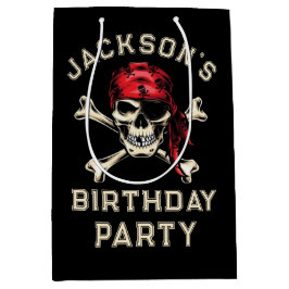 Pirate thema Party Volwassen Zoute Schedel Zwart Medium Cadeauzakje