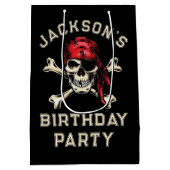 Pirate thema Party Volwassen Zoute Schedel Zwart Medium Cadeauzakje (Achterkant)