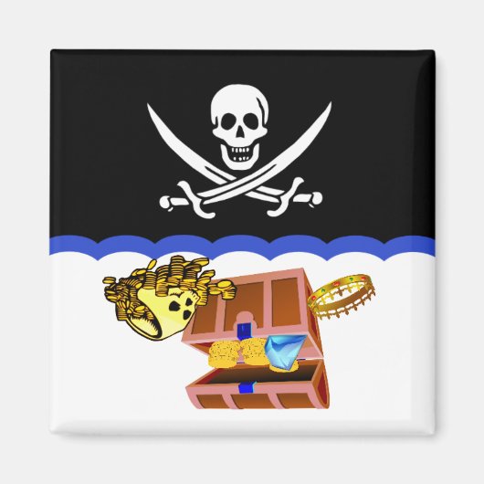 Pirate Thema: Schone Vuile Vaatwasser magneet (Voorkant)