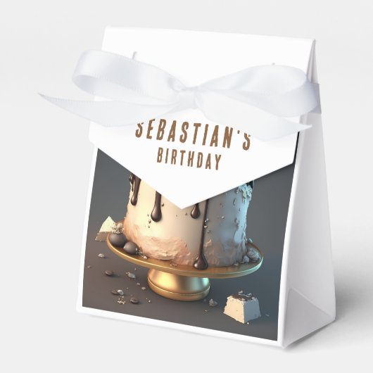 Pirate thema taart verjaardag bedankdoosjes (Voorkant Zijde)