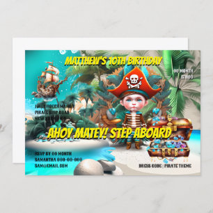 Pirate thema verjaardag jongen swashbuckling arrr  kaart