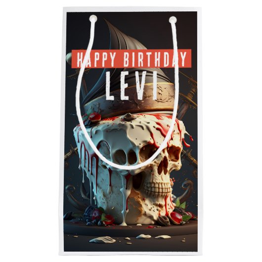 Pirate thema verjaardag klein cadeauzakje (Voorkant)