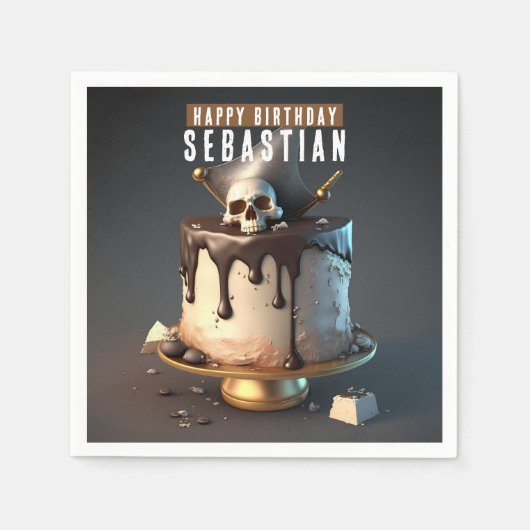 Pirate thema Verjaardag Servet (Voorkant)