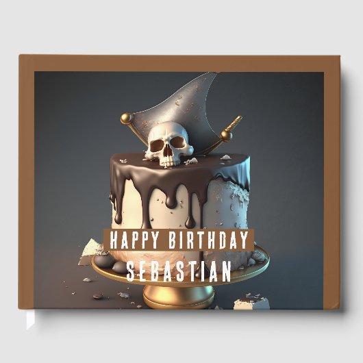 Pirate thema verjaardagen gastenboek (Voorkant)