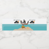 Pirate Thema Verjaardagsfeest Waterfles Etiket (Enkel label)