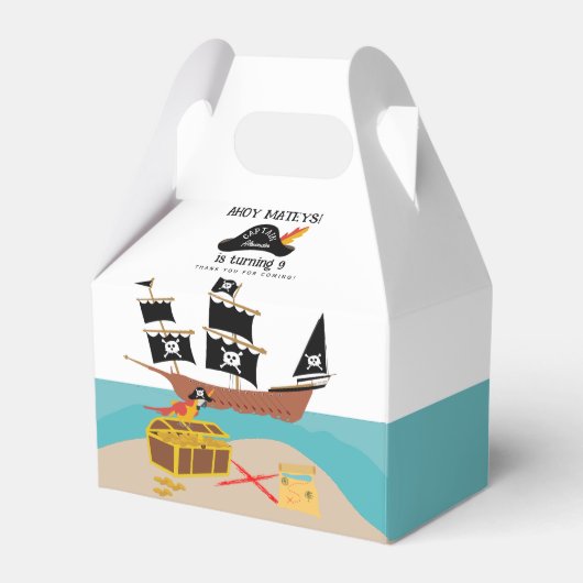 Pirate Thema Verjaardagsfeestje Dank u Bedankdoosjes (Voorkant Zijde)