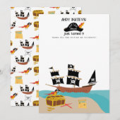 Pirate Thema Verjaardagsfeestje Dank u Bedankkaart (Voorkant / Achterkant)