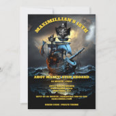 Pirate thema verjaardagsfeestje jolly roger spooks kaart (Voorkant)
