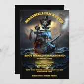 Pirate thema verjaardagsfeestje jolly roger spooks kaart (Voorkant / Achterkant)