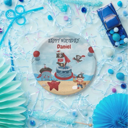 Pirate thema Verjaardagspapier Borden Papieren Bordje (Feest)