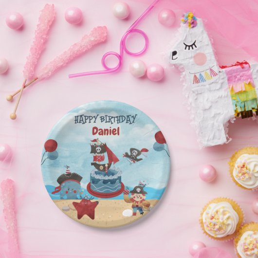 Pirate thema Verjaardagspapier Borden Papieren Bordje (Feest)